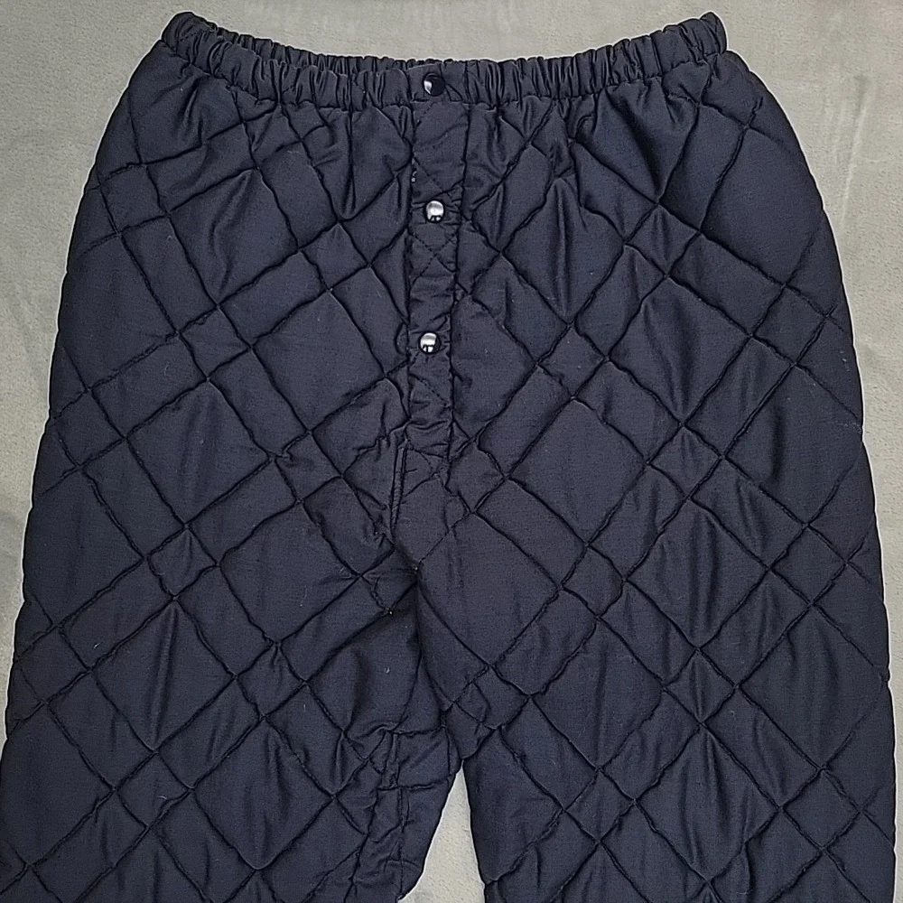 VTG Sears Thermal Pants Mens‎ M Navy Blue Original Quilted FR Winter Layering